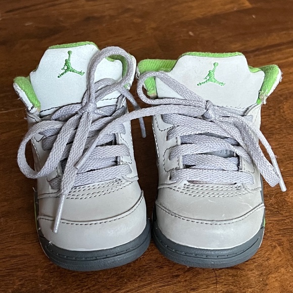Toddler Retro Air Jordan 4c Reflective Gray and Green - Picture 7 of 7